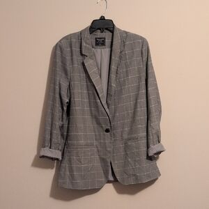 Abercrombie & Fitch Gray Plaid Blazer